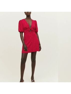 Reformation Red Polka Dot Mini Dress